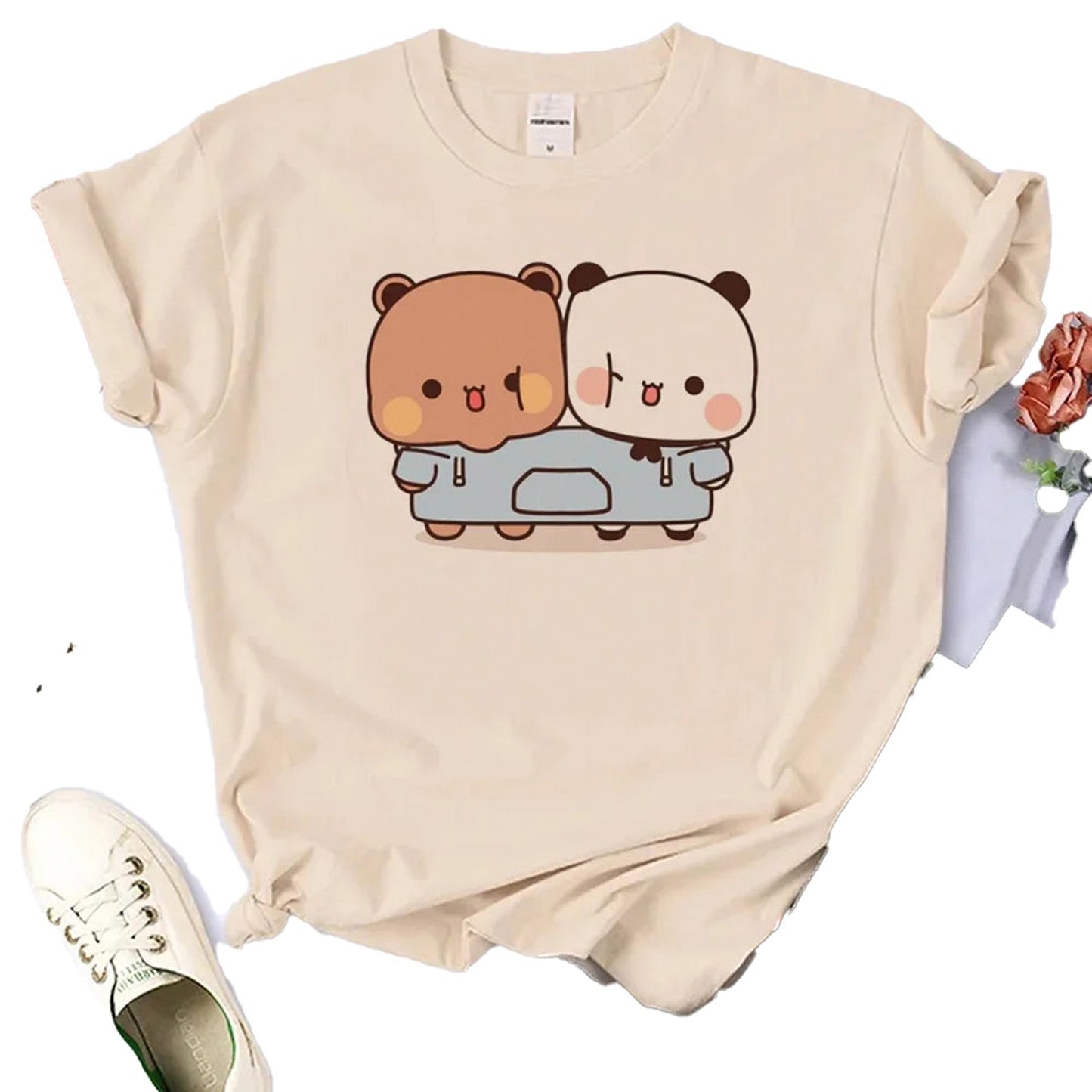 Bubu And Dudu Women's Funny 2000s Style Graphic Top – Angled View