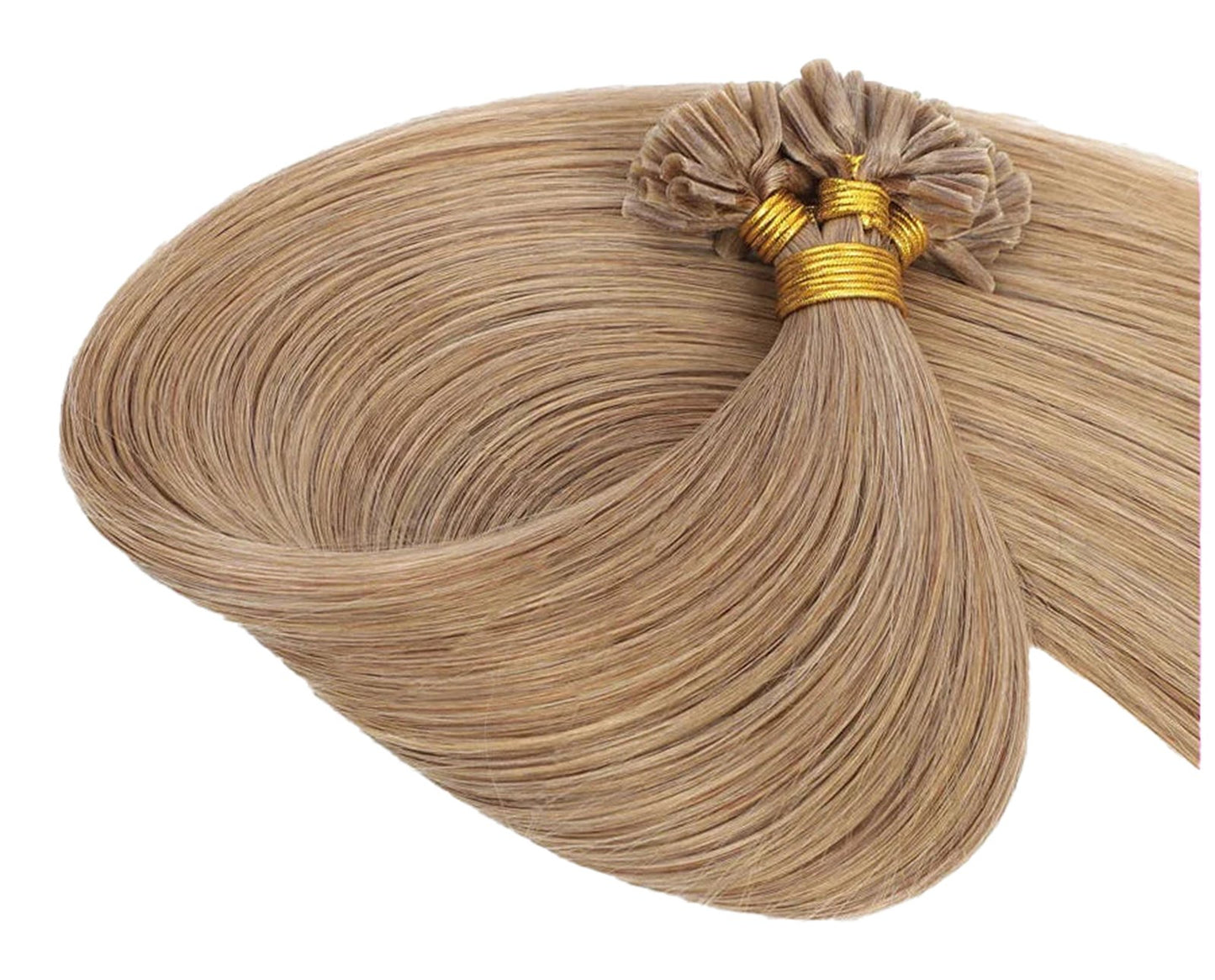 LuckeLadybug LLC U Tip Hair Extensions Human Hair in Light Blonde for Long Straight Hair Looks