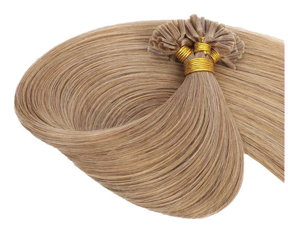 LuckeLadybug LLC U Tip Hair Extensions Human Hair in Light Blonde for Long Straight Hair Looks