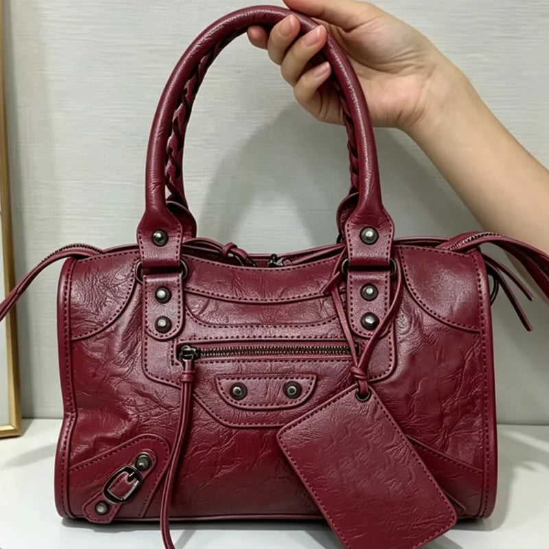 High Capacity Motorcycle Shoulder Bag Luxury Travel Hobo Crossbody Handbag