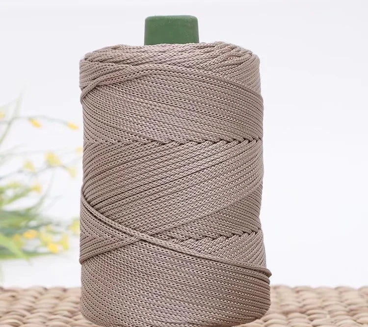 3mm Triple Strand Bright Silk Thread Flat Colorful  Silk Cotton Polyester