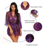 Purple Lace Babydoll Lingerie Set