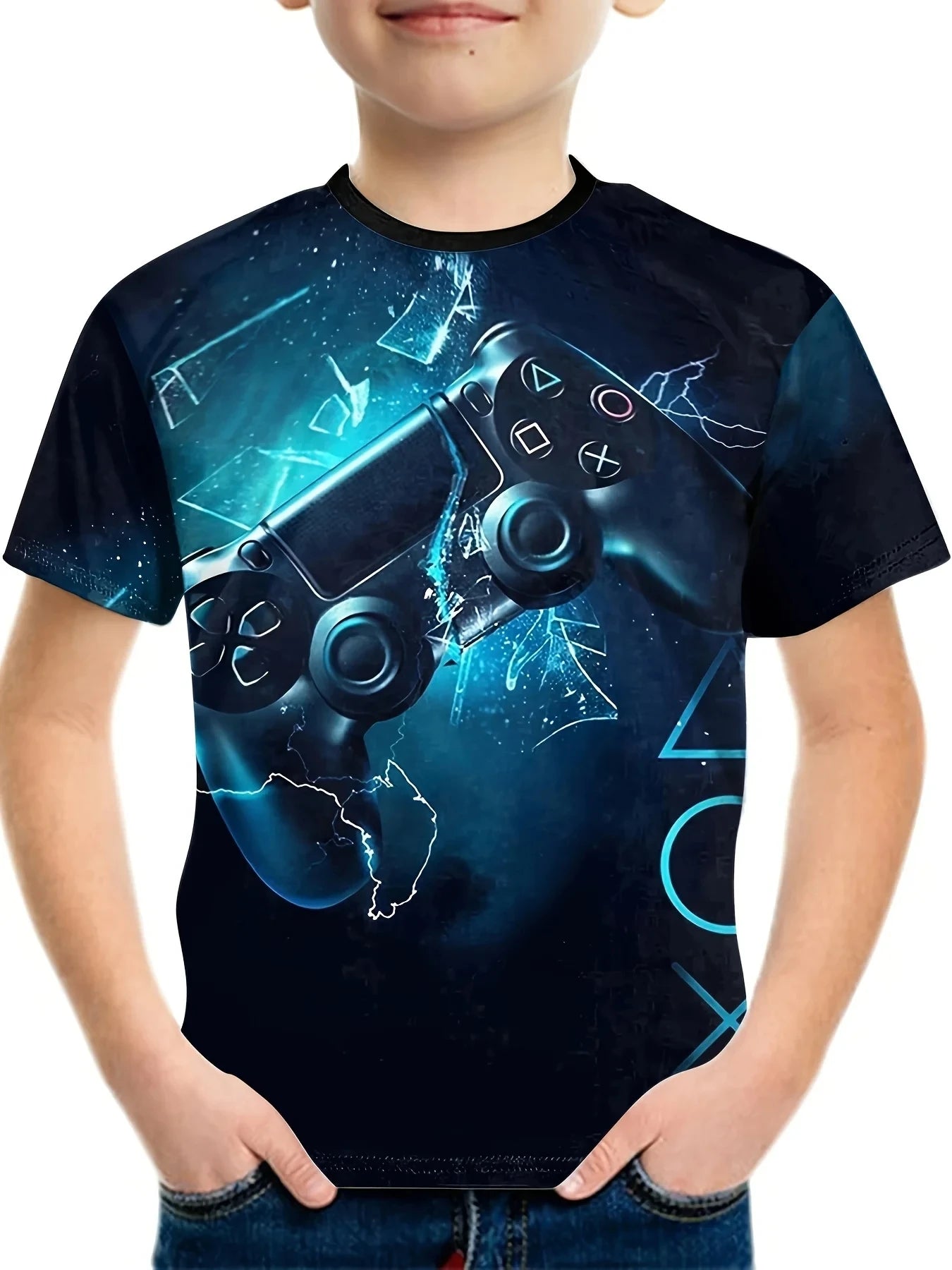 Boys 3d Gamepad T-Shirt For Gamer Style