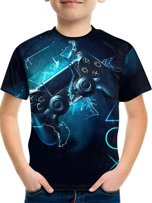 Boys 3d Gamepad T-Shirt For Gamer Style