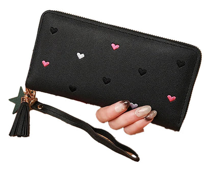 Womens Love Heart Wallet Wristlet