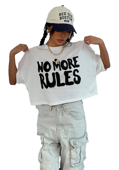 Womens Crop T-Shirts No More Rules