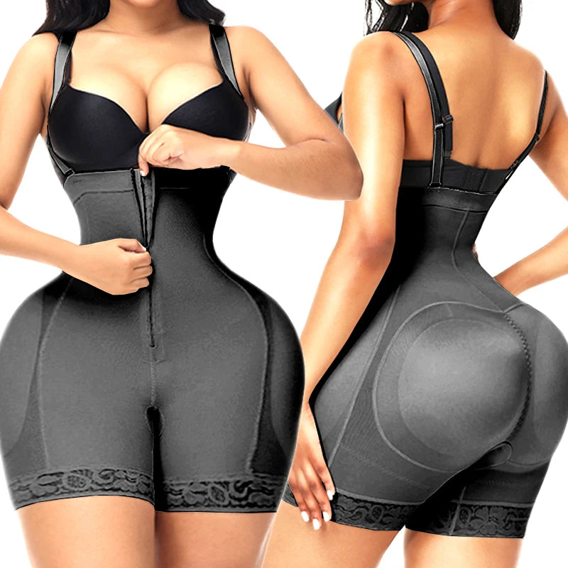Padded Hip Enhancer and Butt Lifter Body Shaper Jumpsuit