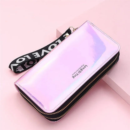 Womens Laser Wallet With Double Zipper
