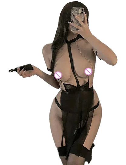 Black Lace Erotic Lingerie Teddy