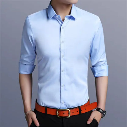Mens Slim Fit Red Dress Shirt
