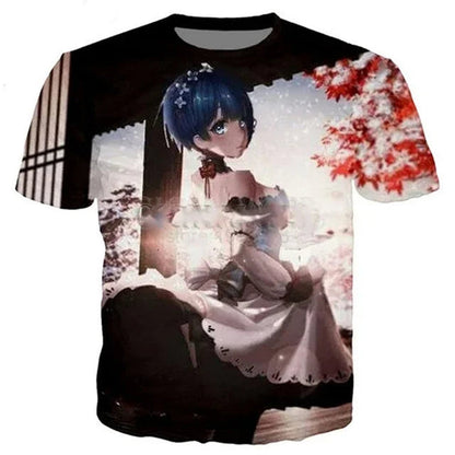 Anime Girl 3D Printed T-Shirt for Men & Women - Casual Harajuku