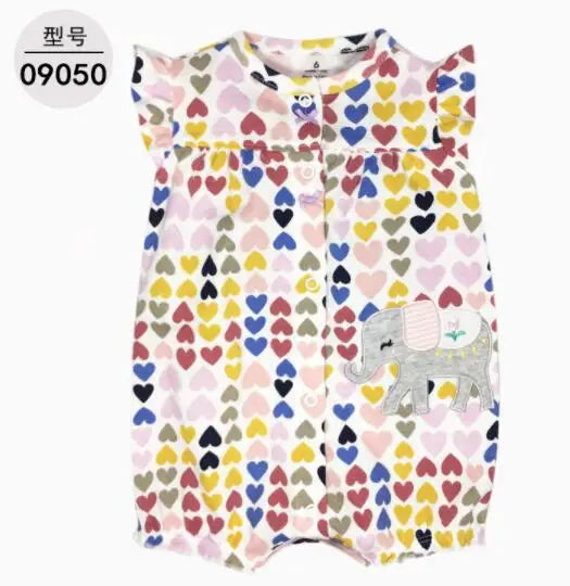 Summer Cartoon Baby Romper O - Neck Cotton Clothing