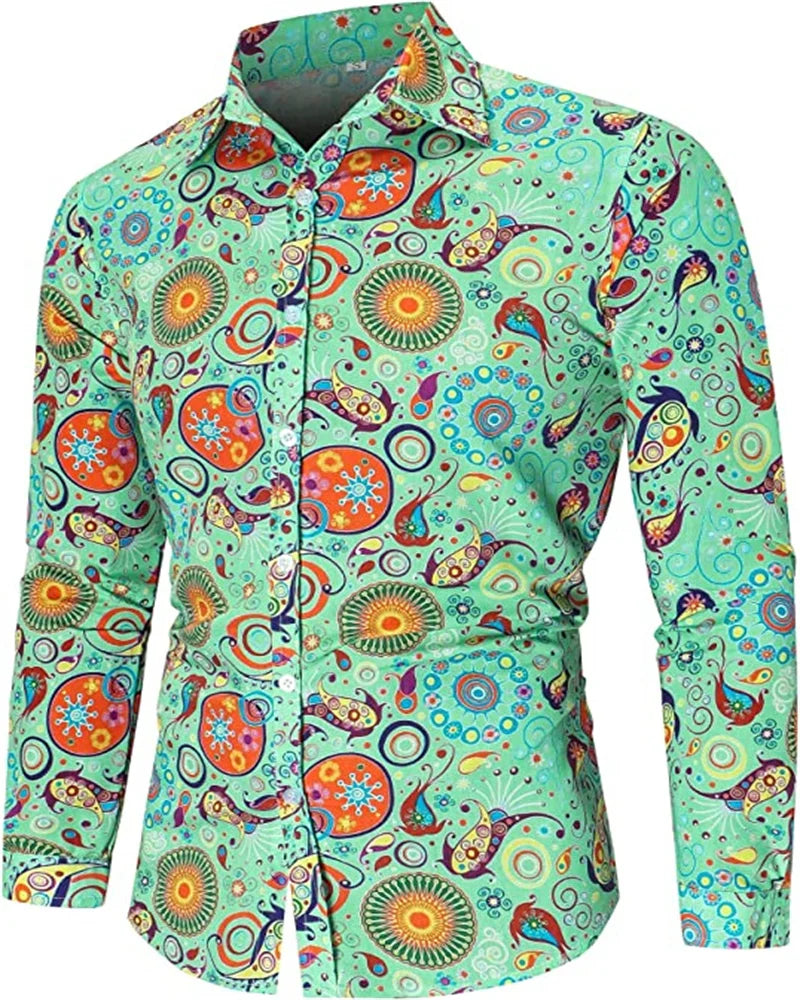 70s Disco Shirts For Men Colorful Style