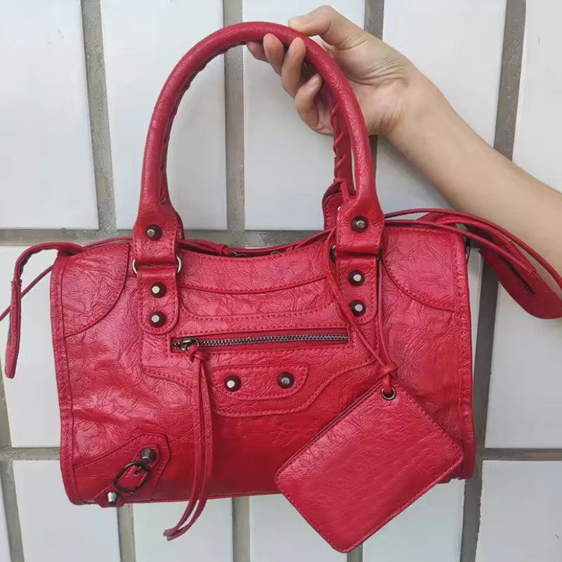 High Capacity Motorcycle Shoulder Bag Luxury Travel Hobo Crossbody Handbag