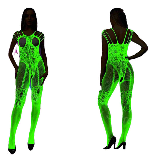 Luminous Nightclub Bodysuit For Women