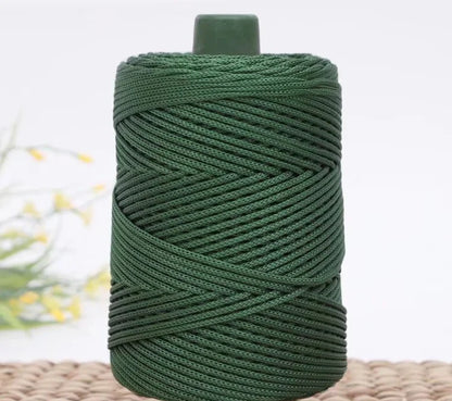 3mm Triple Strand Bright Silk Thread Flat Colorful  Silk Cotton Polyester