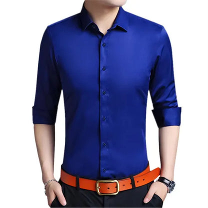 Mens Slim Fit Red Dress Shirt