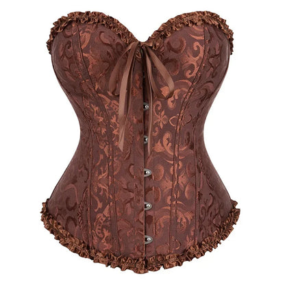 Satin Lace Up Bustier Corset Top