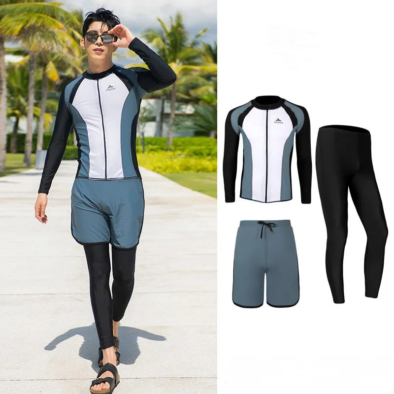 Couples Rash Guard 3 - Piece Swimwear Long Sleeve