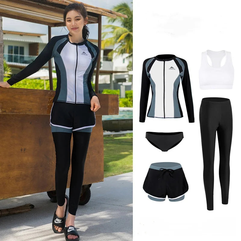 Couples Rash Guard 3 - Piece Swimwear Long Sleeve