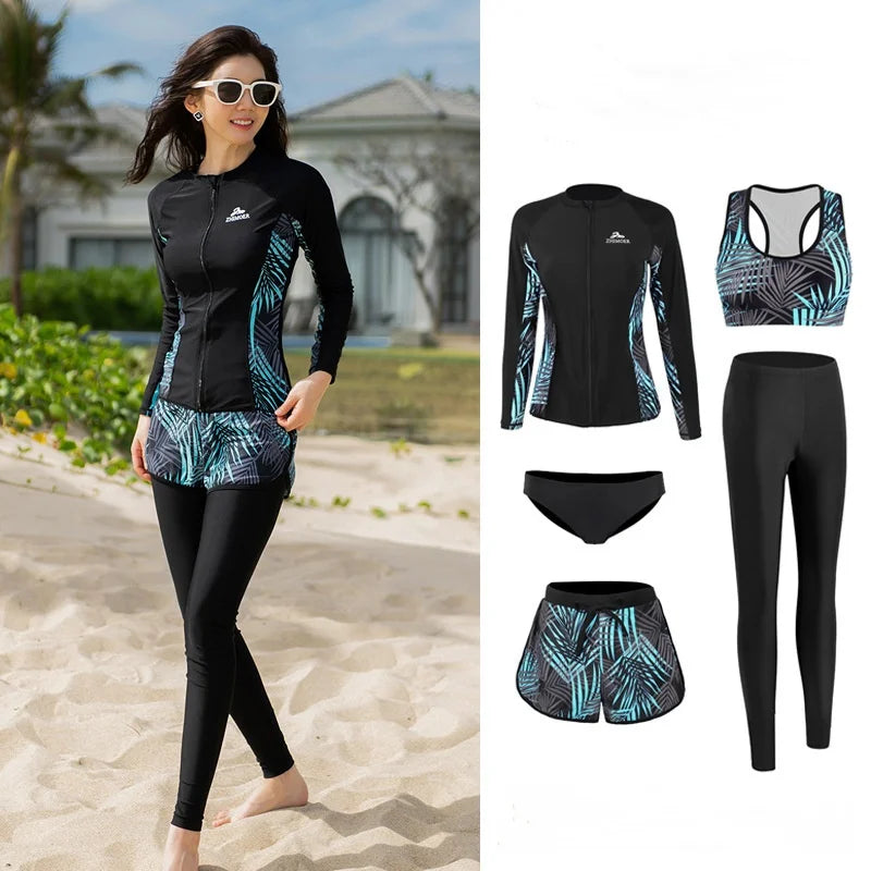 Couples Rash Guard 3 - Piece Swimwear Long Sleeve