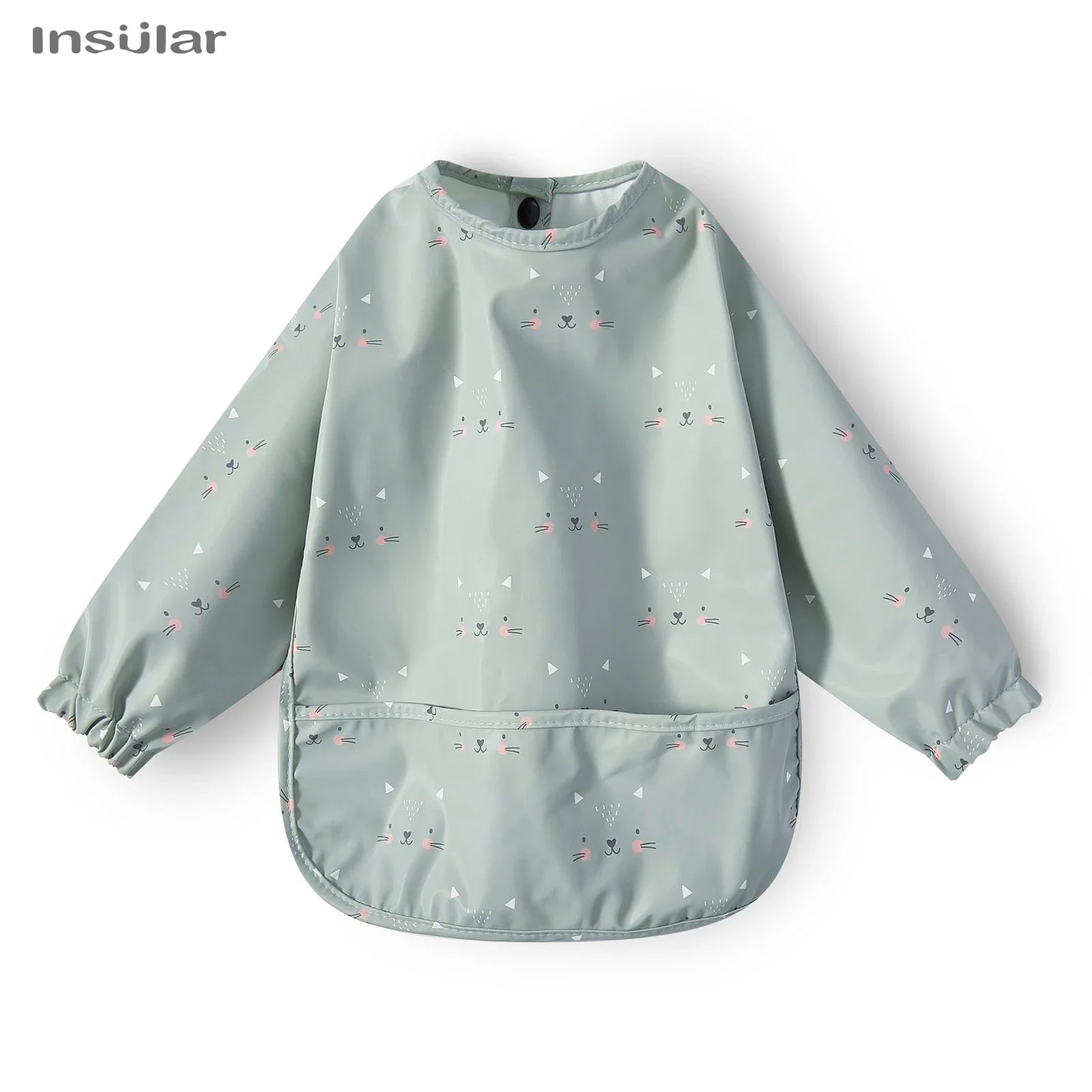 Cute Cartoon Animal Waterproof Long Sleeve Toddler Feeding Smock Bib