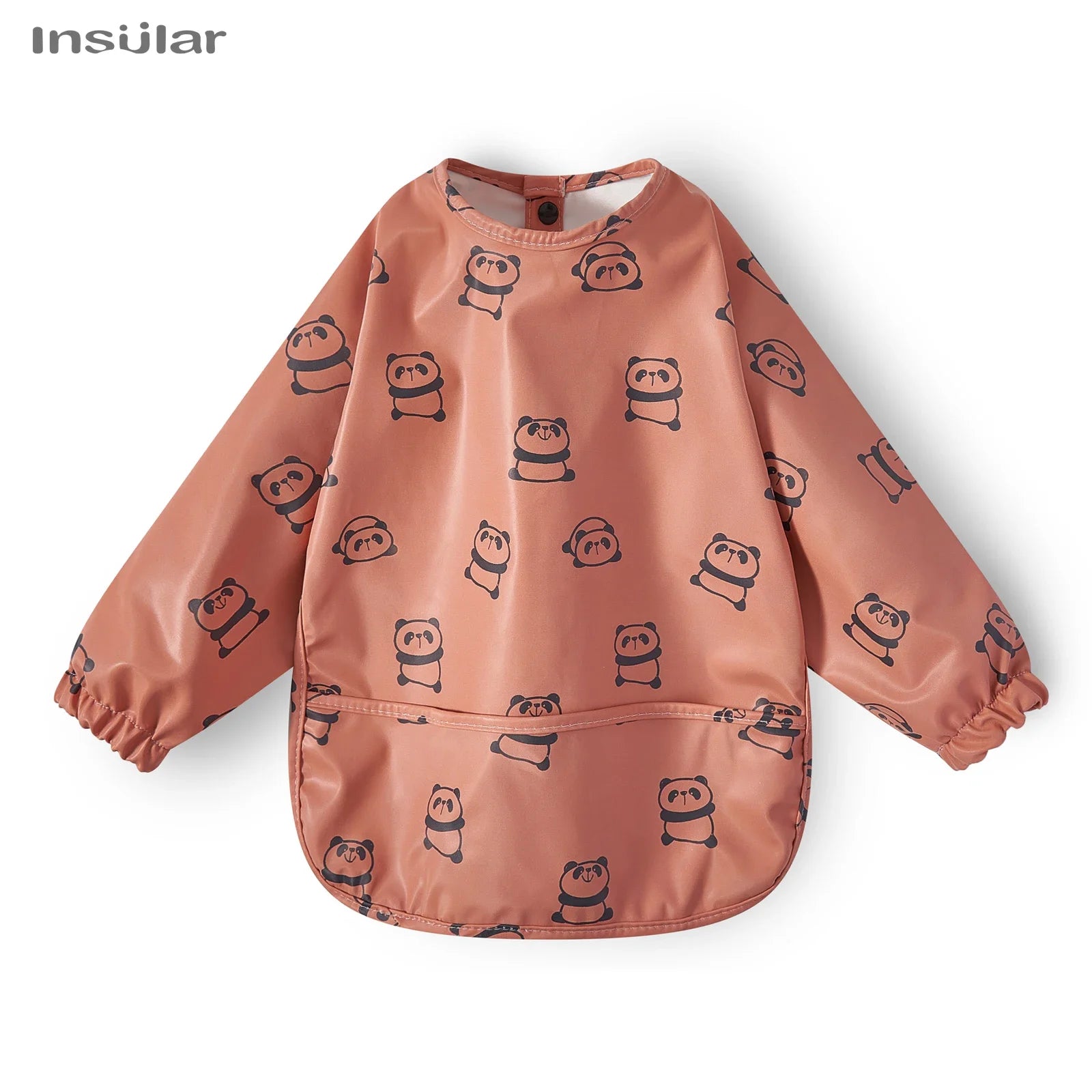Cute Cartoon Animal Waterproof Long Sleeve Toddler Feeding Smock Bib
