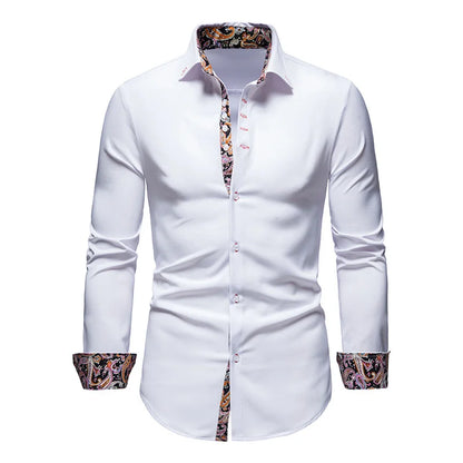 Mens White Long Sleeve Shirt With Style
