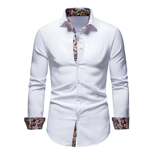 Mens White Long Sleeve Shirt With Style