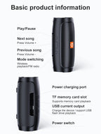 LuckeLadybug LLC portable wireless speaker with bluetooth featuring play controls and charging ports