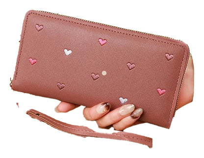 Womens Love Heart Wallet Wristlet