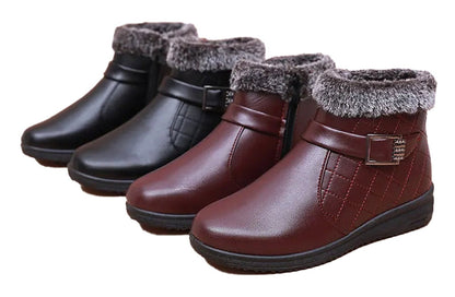 Womens Faux Fur Ankle Boots Stylish Comfort