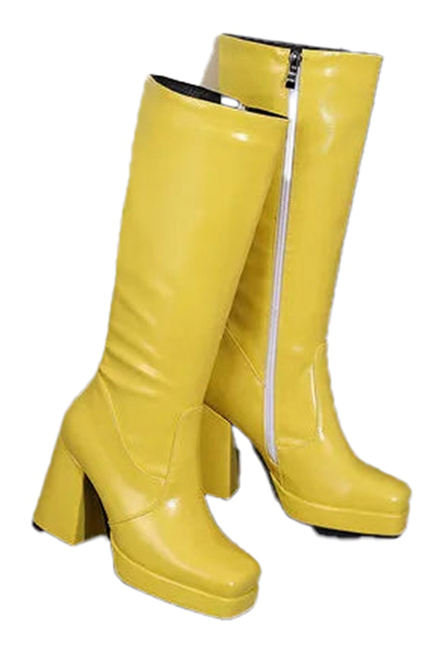 Womens Knee High Platform Boots In Red