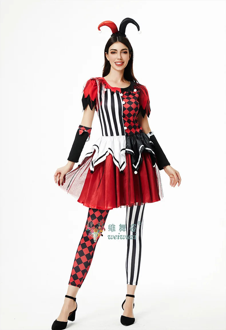 Halloween Costume: Red & Black Jester Set