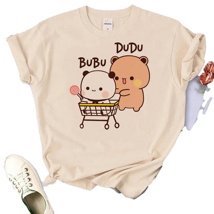 Bubu And Dudu Women's Funny 2000s Style Graphic Top – Side View