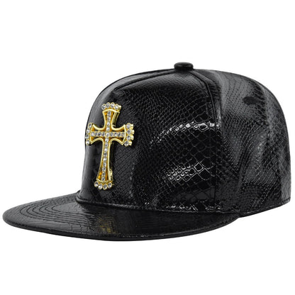 Hip Hop Jesus Cross Cap With Bling