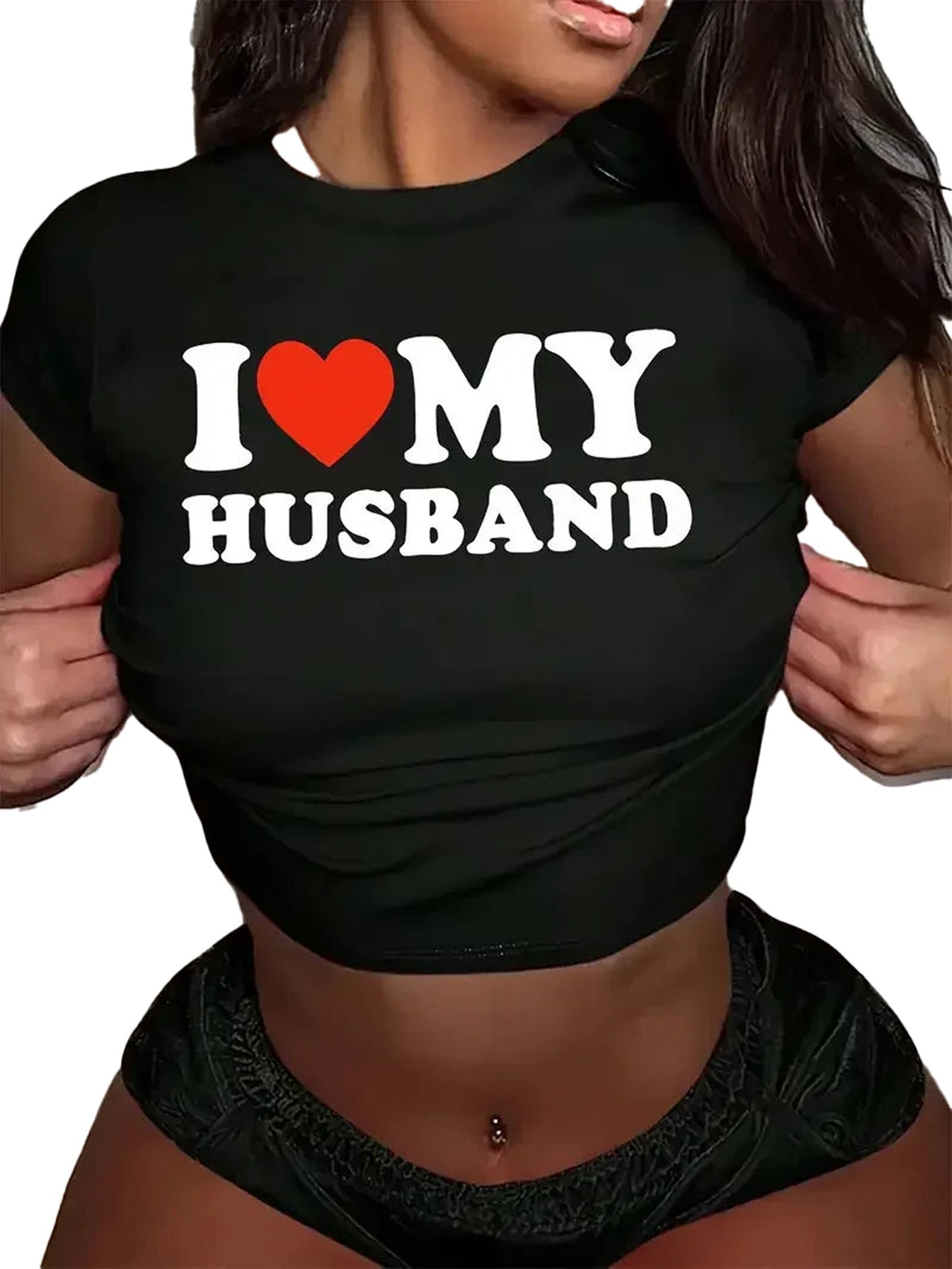 I Love My Husband Crop Top For Women