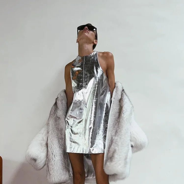 Silver Fashion and Bodycon Dress