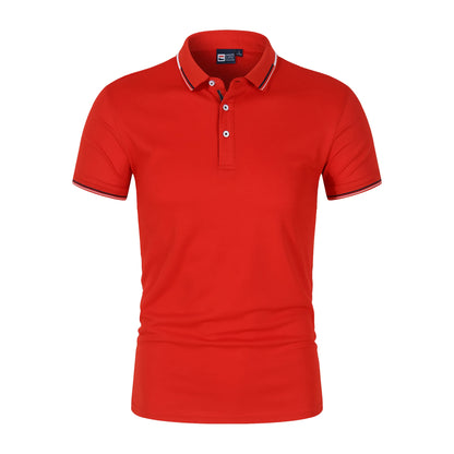 Mens Solid Color Polo Shirt Trendy Style