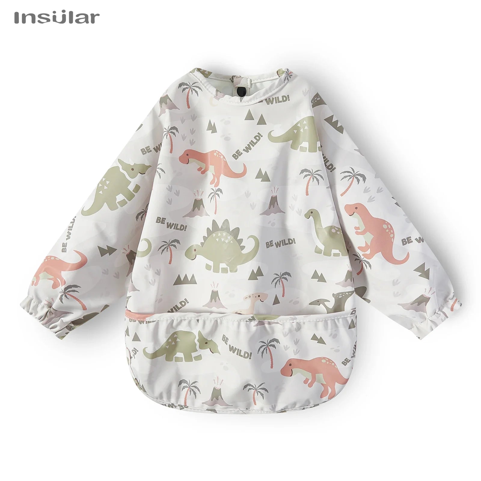 Cute Cartoon Animal Waterproof Long Sleeve Toddler Feeding Smock Bib