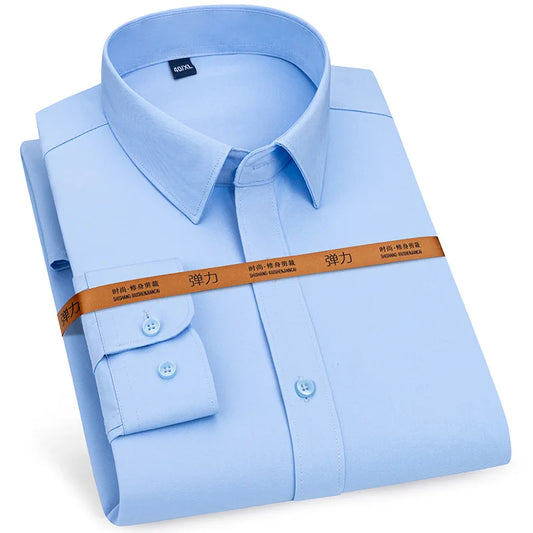 Mens Slim Fit Dress Shirt In Blue