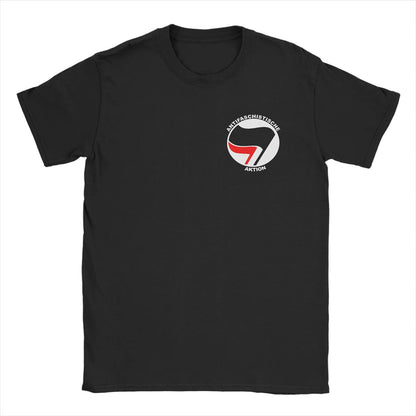 Trendy Anti-Fascist Logo T-Shirt for Men | Y2K Summer Cotton Tee Gift