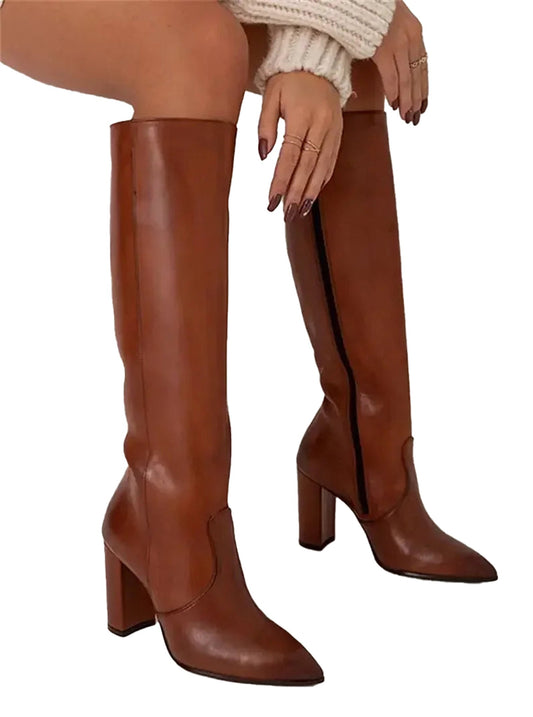 Womens Knee High Boots 2024 With Chunky Heels