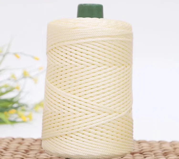 3mm Triple Strand Bright Silk Thread Flat Colorful  Silk Cotton Polyester