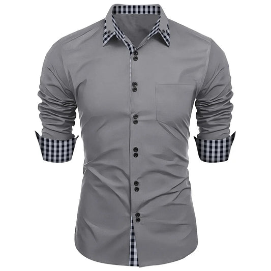 Mens Long Sleeve Business Shirt Trendy Style
