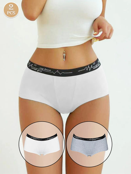 Womens Solid Color Boxer Briefs Set