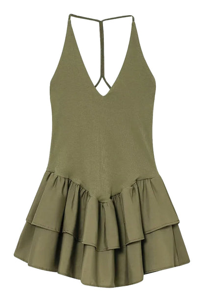 Deep V-Neck Sleeveless Mini Dress Collection