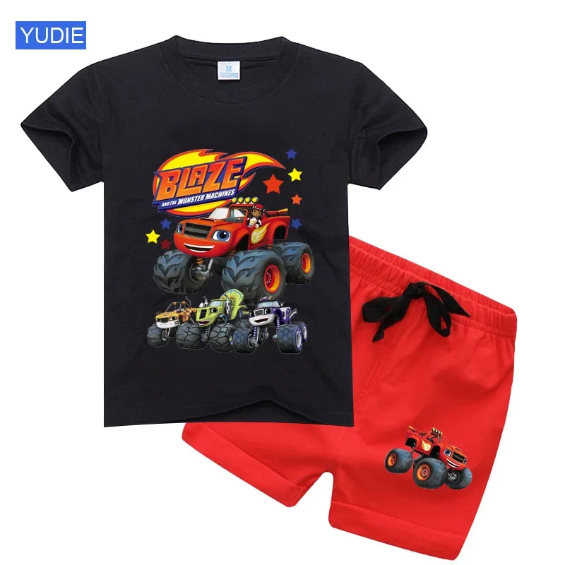 Blaze Monster Machine Shirt Set For Kids