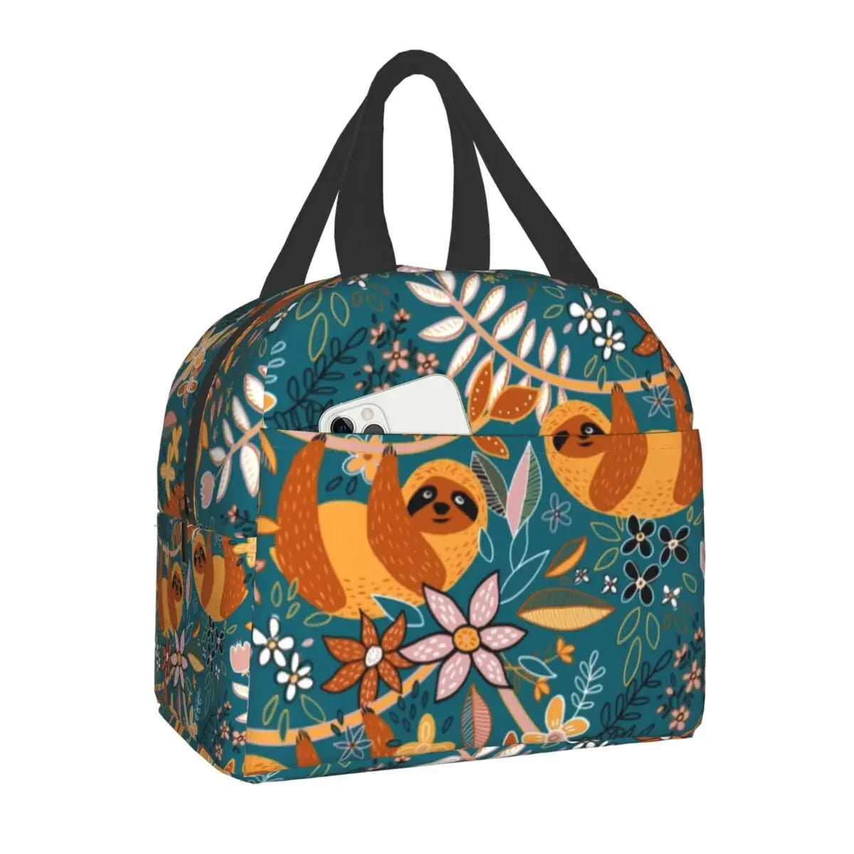 Cottagecore Aesthetic Cute Vintage Frog and Snail Thermal Insulated Lunch Bag