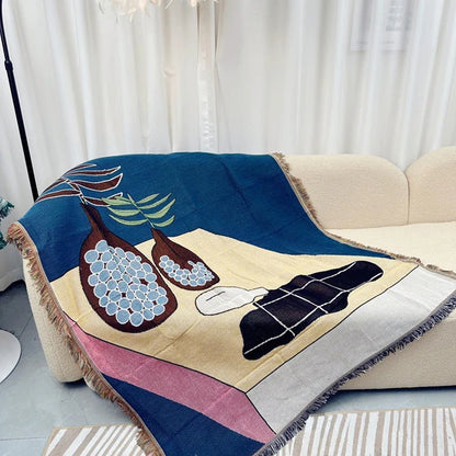 Japan Abstract Throw Blanket Stylish Decor